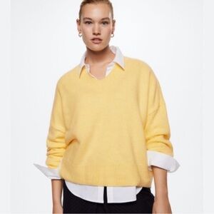 MANGO Yellow Sweater